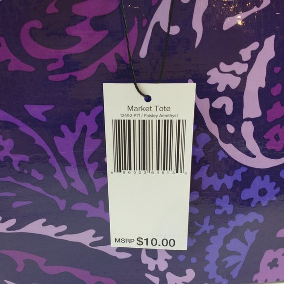 Vera Bradley Beach Towel & Tote Amethyst Paisley - Picture 8 of 8